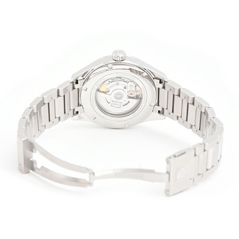 TAG Heuer 豪雅男士卡萊拉 Calibre 5 自動腕錶，黑色錶盤，不鏽鋼錶殼，WAR201A-1-3