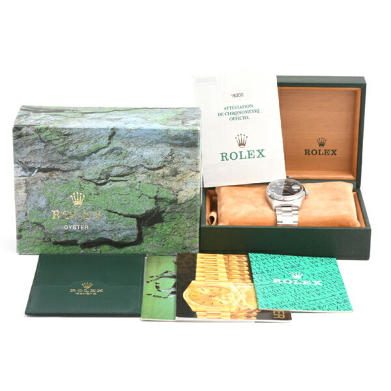 勞力士男士日誌型手錶，藍色錶盤，羅馬數字時標，自動上鍊，不銹鋼材質，A型，ROLEX 16200 SS-7