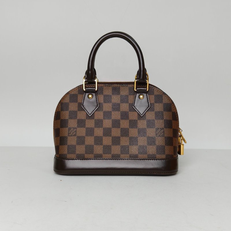 LOUIS VUITTON ALMA貝殼包BB23.5棕色棋盤格PVC2013肩背包-2