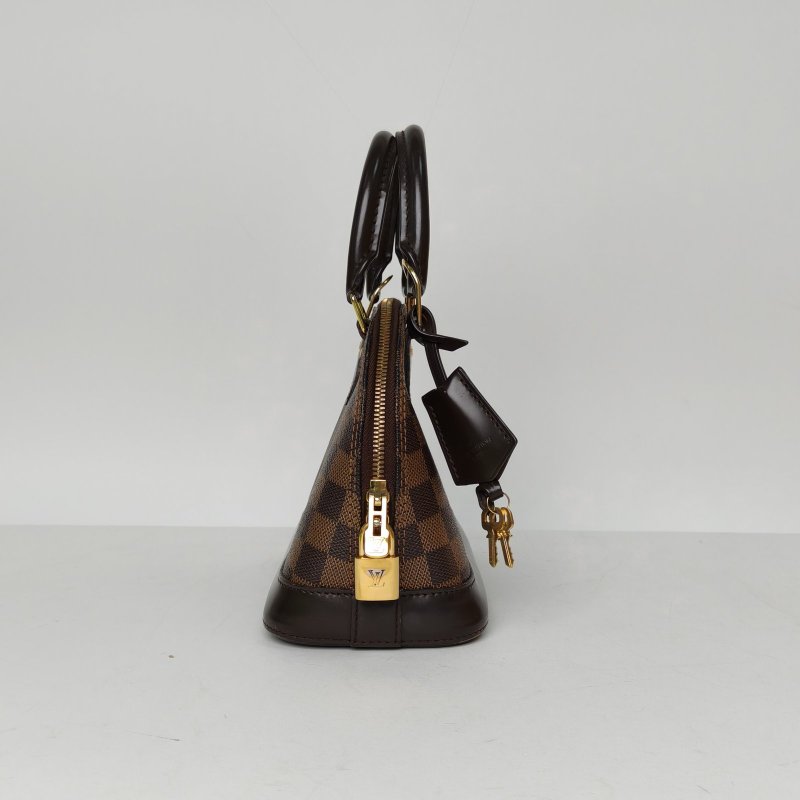 LOUIS VUITTON ALMA貝殼包BB23.5棕色棋盤格PVC2013肩背包-3