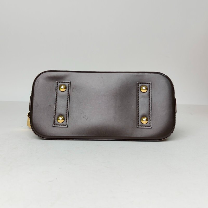 LOUIS VUITTON ALMA貝殼包BB23.5棕色棋盤格PVC2013肩背包-4