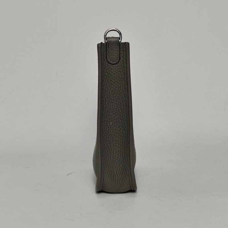 HERMES EvelyneMini160L積雨雲灰TC皮U刻銀扣肩背包-1