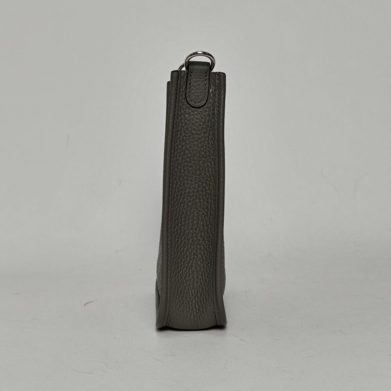 HERMES EvelyneMini160L積雨雲灰TC皮U刻銀扣肩背包-3