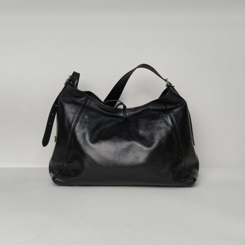 LOUIS VUITTON CARRYALLDark中號39黑色羊皮銀扣晶片肩背包-2