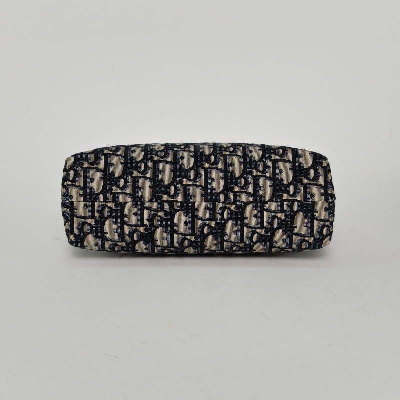 DIOR Oblique印花手拿包洗漱化妝包墨藍色帆布2020肩背包-4