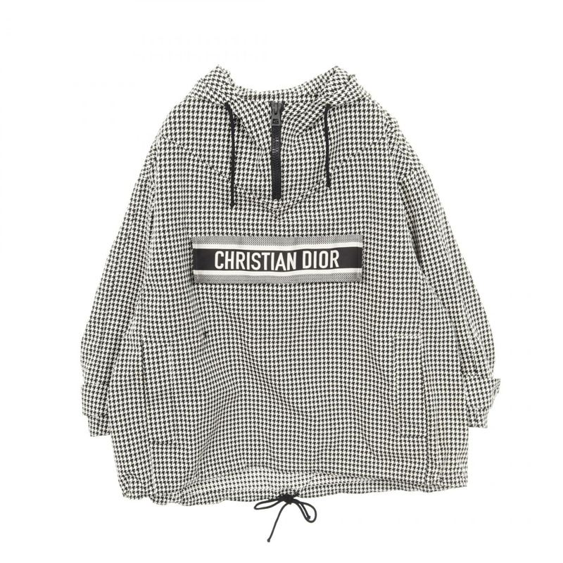 Christian Dior 蜜蜂刺繡山峰連帽衫，聚酯纖維，白色/黑色，XS 碼，女款-0