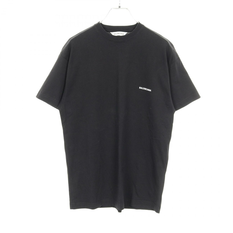 BALENCIAGA Logo T卹 613969 純棉 黑色 M碼 二手 男款-0