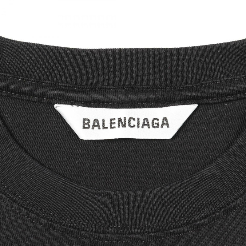 BALENCIAGA Logo T卹 613969 純棉 黑色 M碼 二手 男款-2