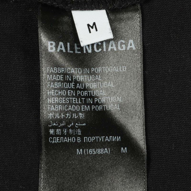 BALENCIAGA Logo T卹 613969 純棉 黑色 M碼 二手 男款-4