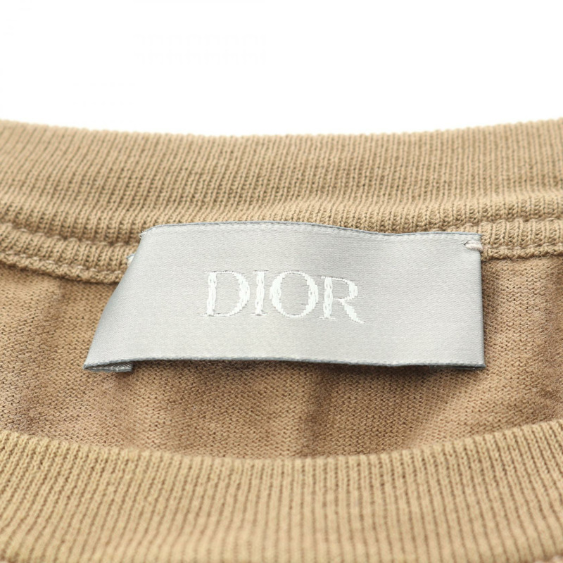 Christian Dior CD 標誌刺繡T卹 013J600A0677 純棉 棕色 #XS 男款-2