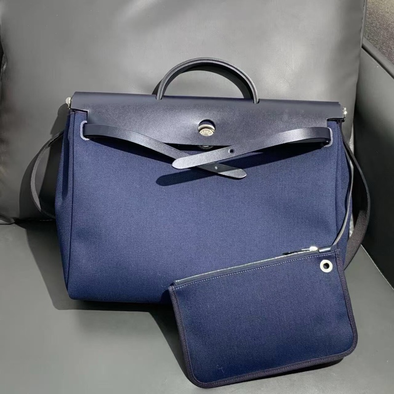 Hermes 愛馬仕 herbag39 海軍藍 B刻 單肩手提包-1