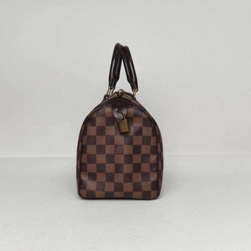 LOUIS VUITTON Sp25無肩帶棕色棋盤格PVC2014肩背包-3