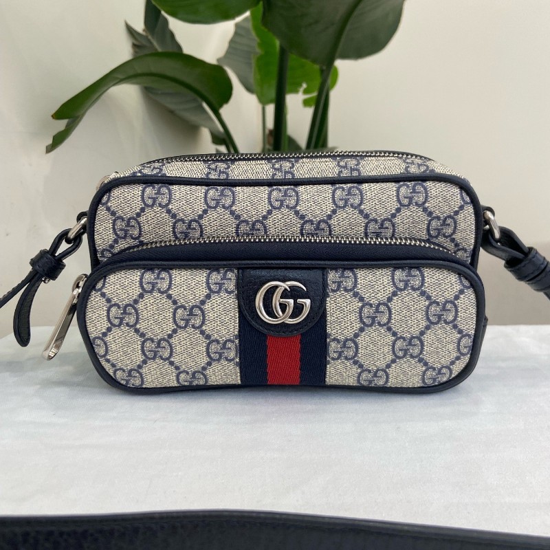 Gucci Ophidia藍色mini郵差包 腰包胸包-0