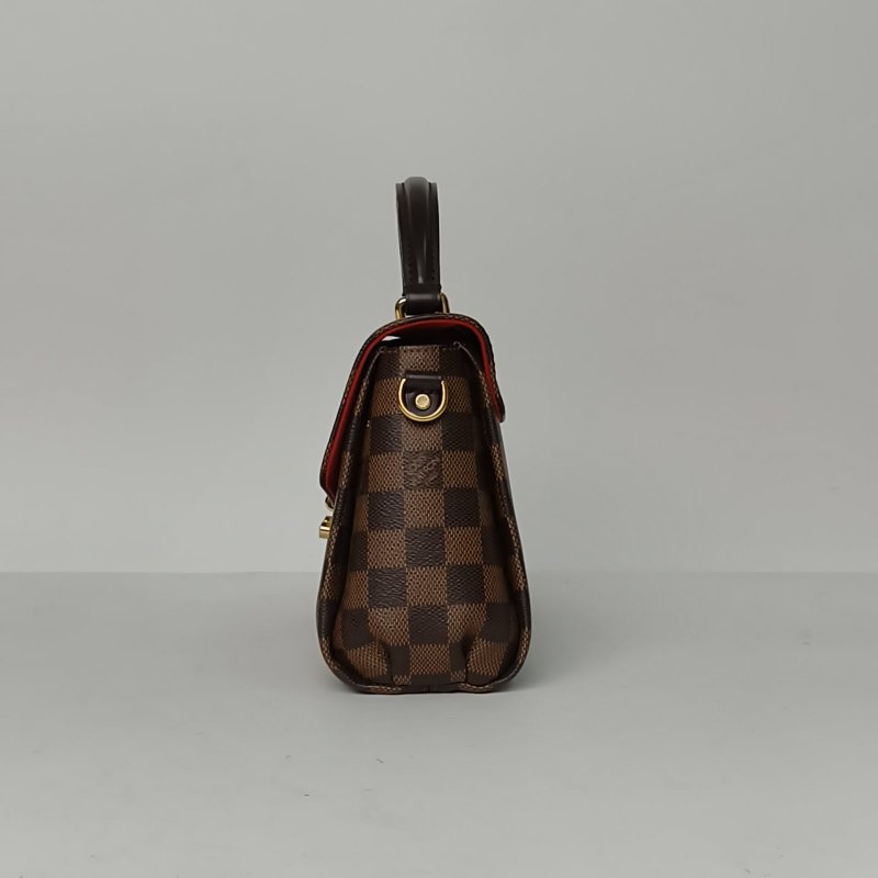 LOUIS VUITTON Croisette手柄郵差包棕色棋盤格PVC金扣2016肩背包-1