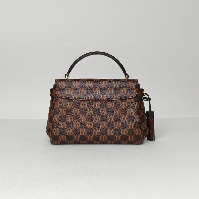 LOUIS VUITTON Croisette手柄郵差包棕色棋盤格PVC金扣2016肩背包-2