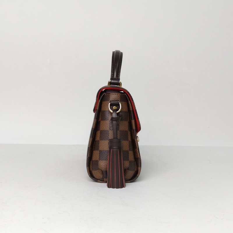 LOUIS VUITTON Croisette手柄郵差包棕色棋盤格PVC金扣2016肩背包-3