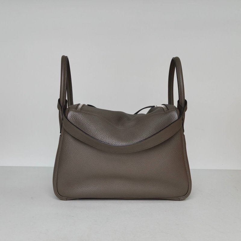 HERMES Lindy308F錫器灰TC皮Y刻銀扣肩背包-2