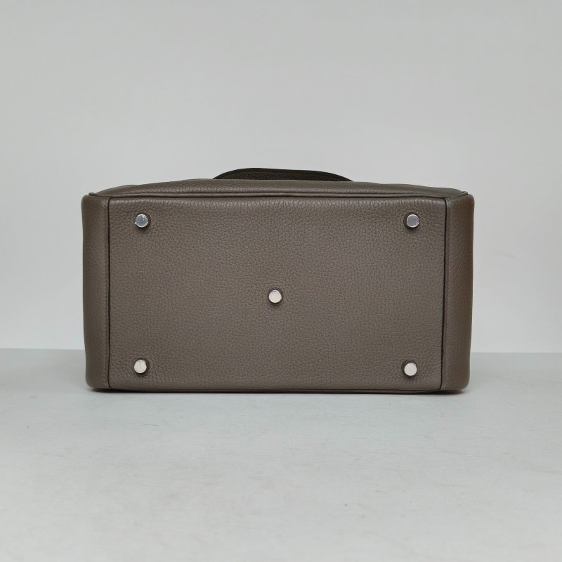 HERMES Lindy308F錫器灰TC皮Y刻銀扣肩背包-4