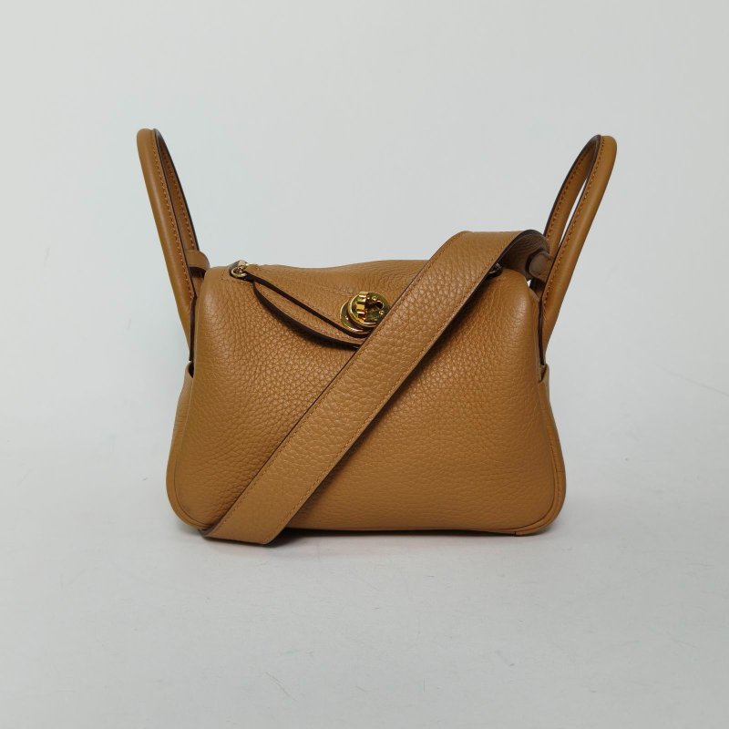 HERMES LindyMini4B新餅乾色TC皮B刻金扣肩背包-0