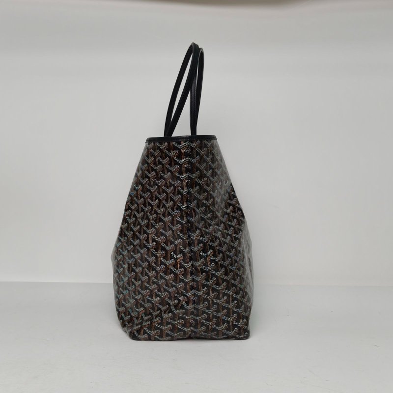 GOYARD SaintLouis購物袋子母包40大號黑色PVC銀扣肩背包-1