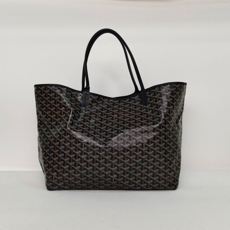 GOYARD SaintLouis購物袋子母包40大號黑色PVC銀扣肩背包-2