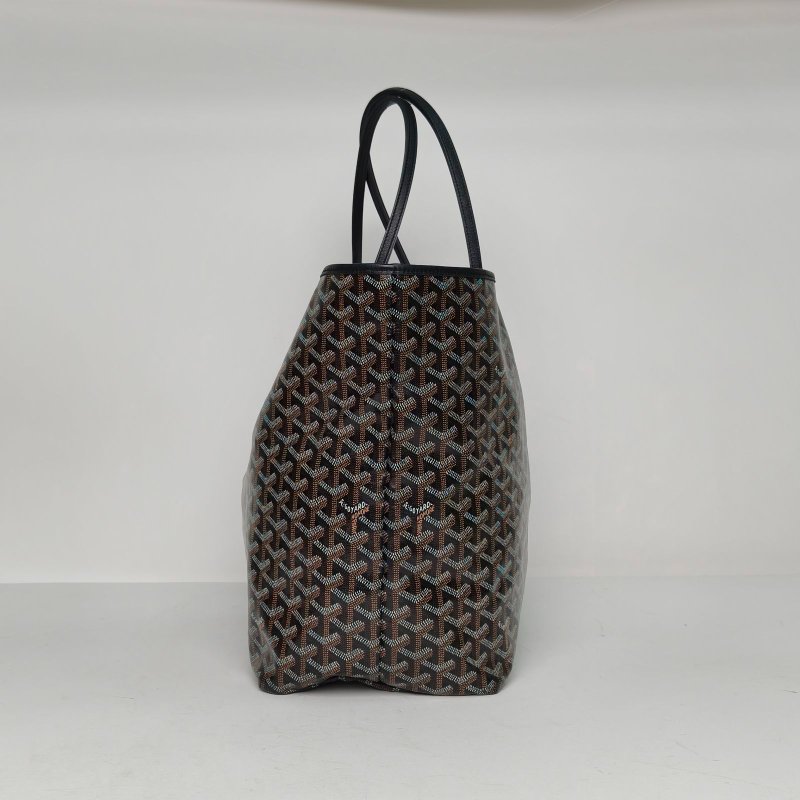 GOYARD SaintLouis購物袋子母包40大號黑色PVC銀扣肩背包-3