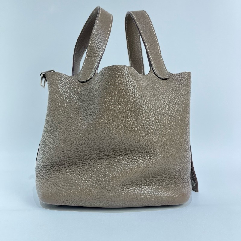 Hermes 菜篮子18大象灰D刻手提包。-1