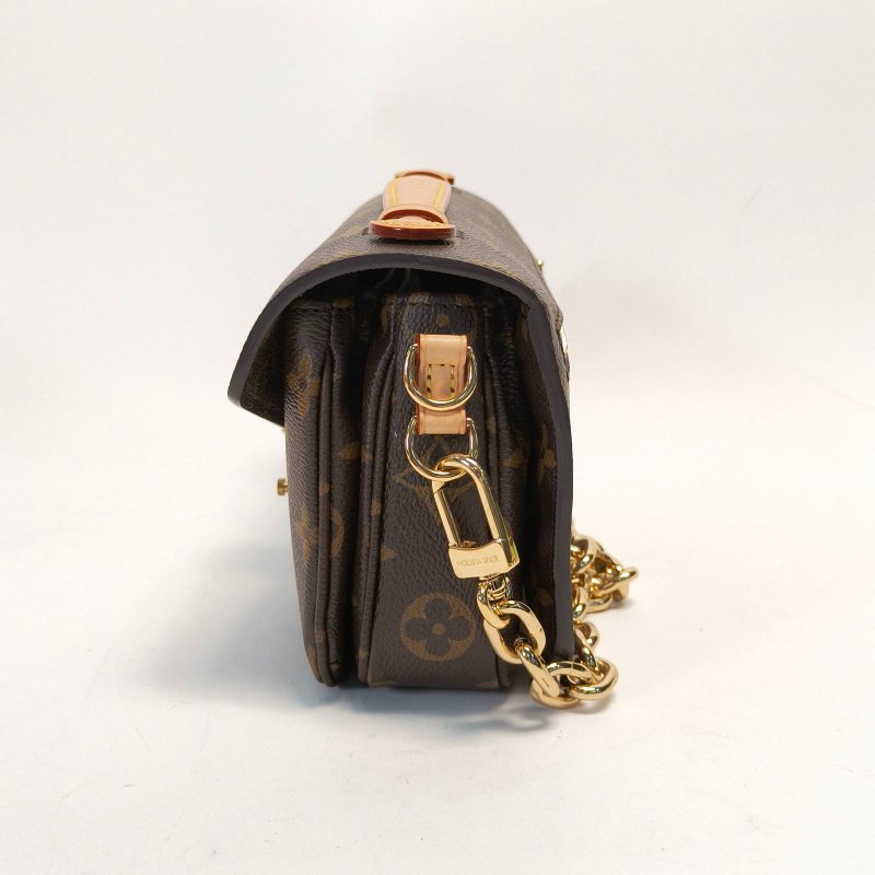 LOUIS VUITTON MetisPochetteEastWest橫版郵差包老花PVC金扣晶片肩背包-1