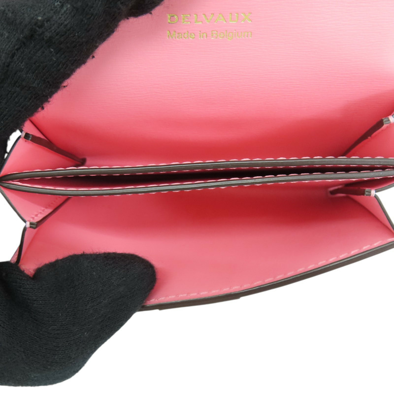 粉色 牛皮 Brillant 卡片夾【Delvaux 德爾沃】-4