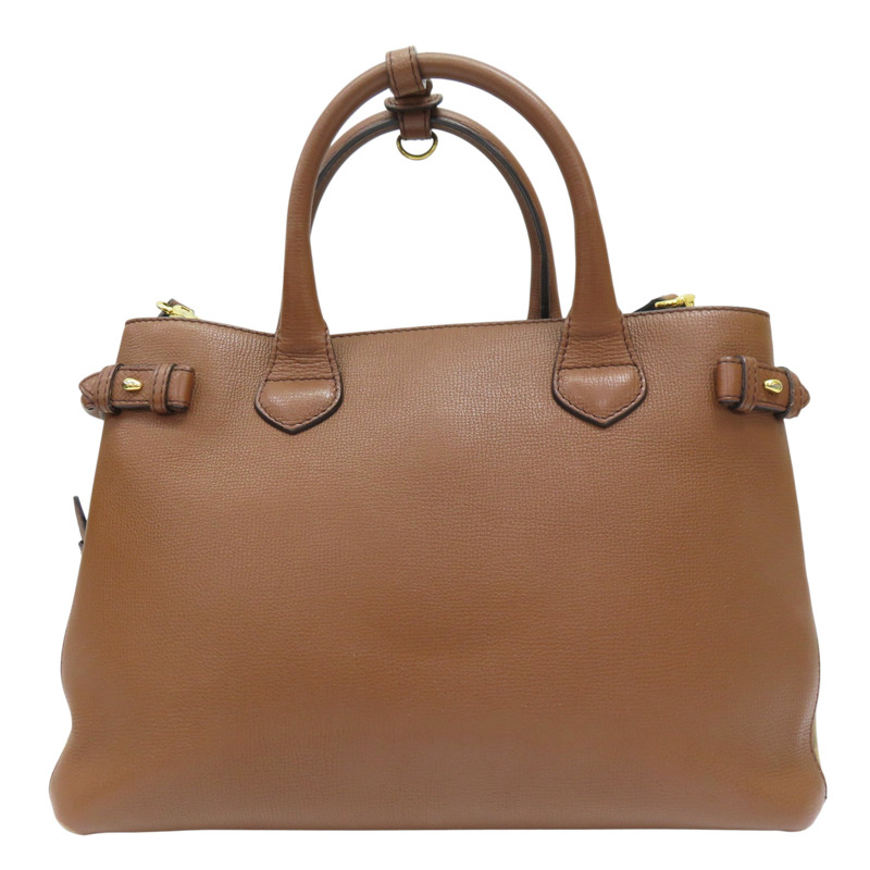 棕色 牛皮 經典格紋 兩用包 【BURBERRY 巴寶莉】-1