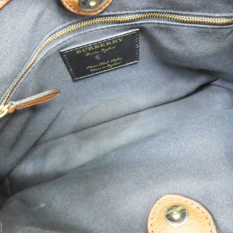 棕色 牛皮 經典格紋 兩用包 【BURBERRY 巴寶莉】-4