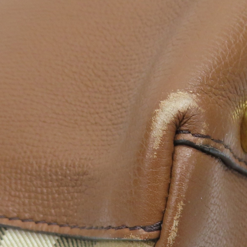 棕色 牛皮 經典格紋 兩用包 【BURBERRY 巴寶莉】-11