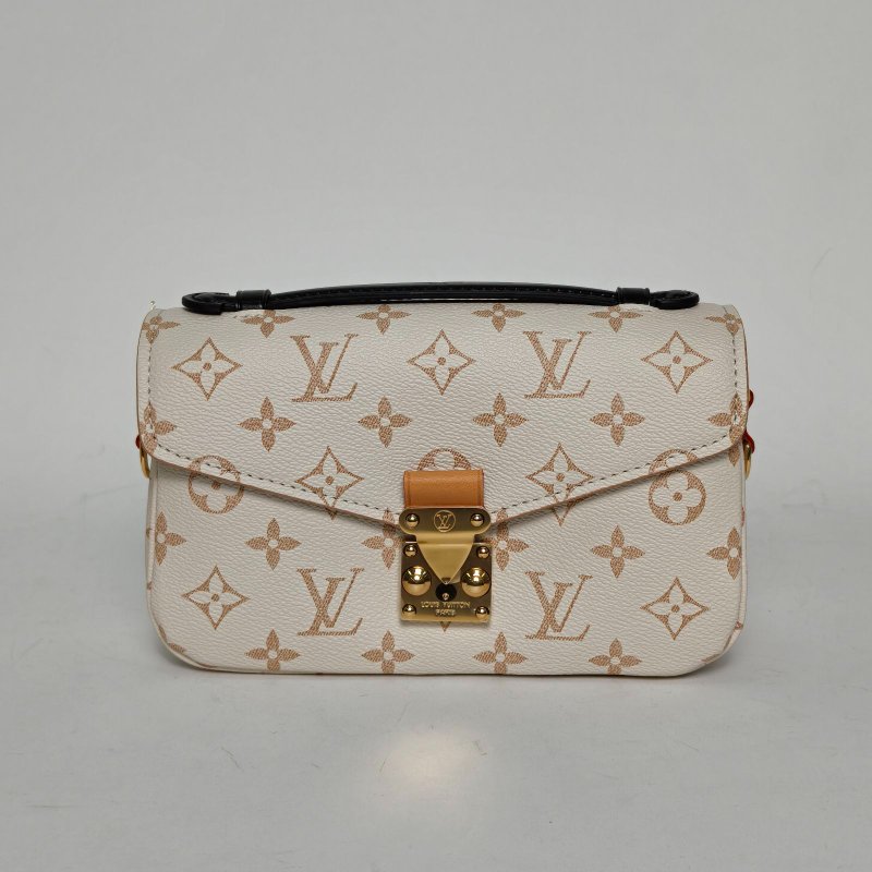 LOUIS VUITTON 老花PVC金扣晶片MetisPochetteEastWest橫版郵差包沙丘色肩背包-0