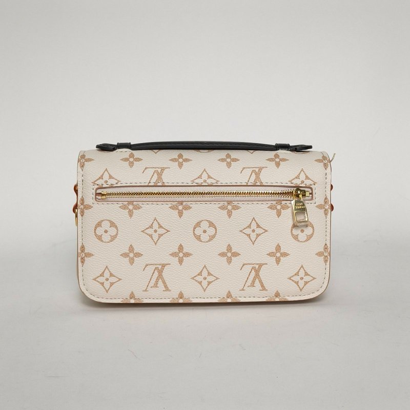 LOUIS VUITTON 老花PVC金扣晶片MetisPochetteEastWest橫版郵差包沙丘色肩背包-2