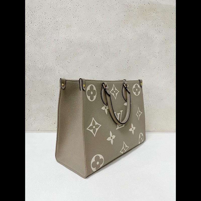 LV onthego tote 
大象灰全皮白花 中號-2