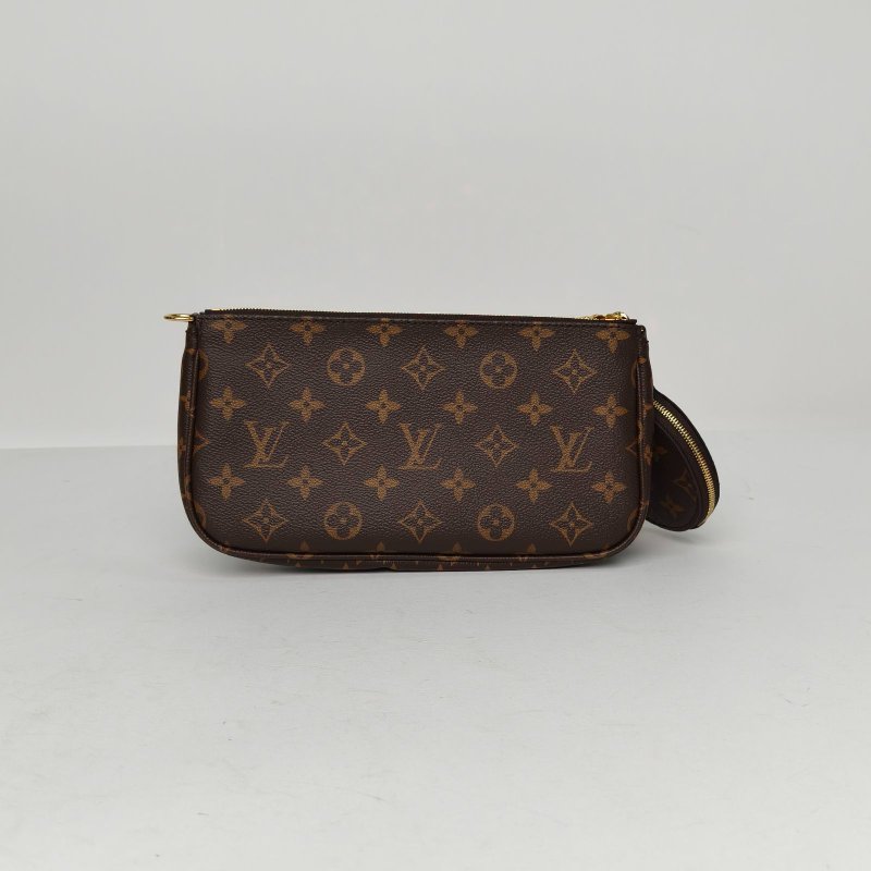 LOUIS VUITTON MultiPochetteAccessoires五合一粉肩帶老花PVC晶片肩背包-2