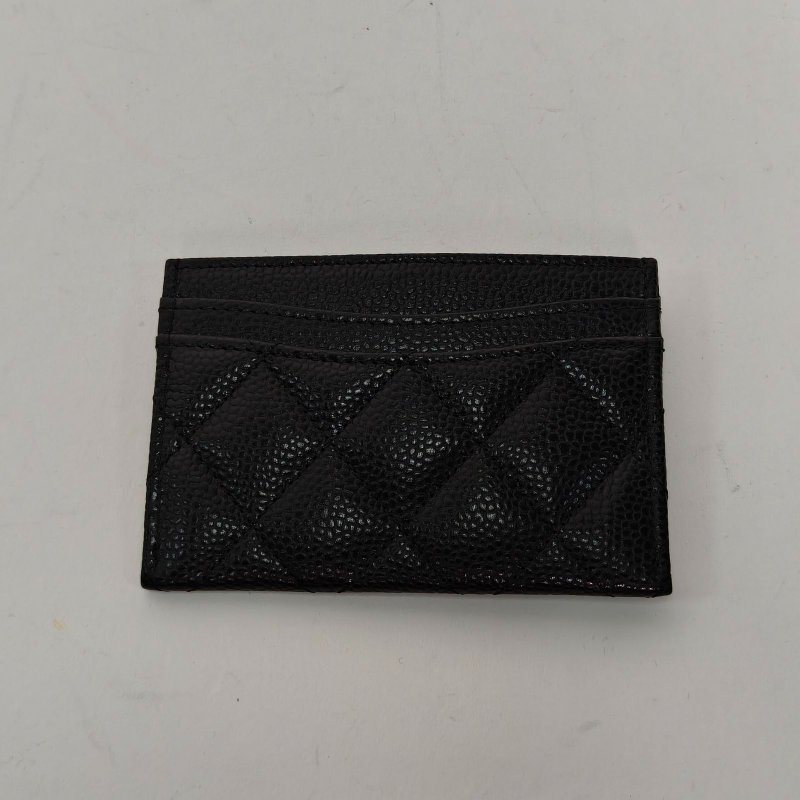 CHANEL CF敞口卡包11黑色荔枝牛皮鐳射標金扣肩背包-2