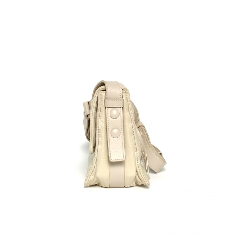 PRADA Re-NylonCINI郵差包小號奶茶色尼龍肩背包-1