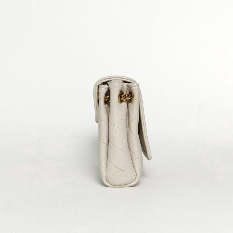 SAINT LAURENT NolitaMini18白色羊皮金扣肩背包-3