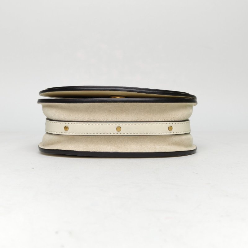 CHLOE NILE手鐲包小號白色牛皮金扣肩背包-4