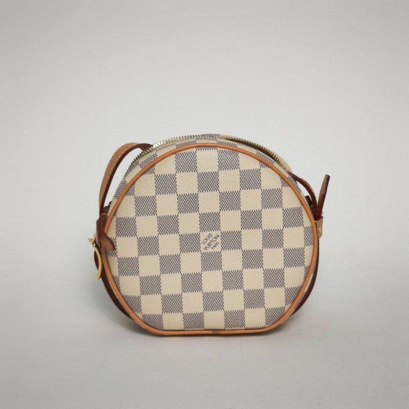 LOUIS VUITTON BOITECHAPEAUSOUPLE軟圓餅小號17白色棋盤格PVC2020肩背包-2