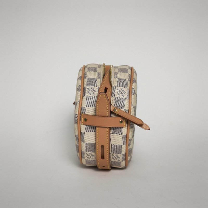 LOUIS VUITTON BOITECHAPEAUSOUPLE軟圓餅小號17白色棋盤格PVC2020肩背包-3