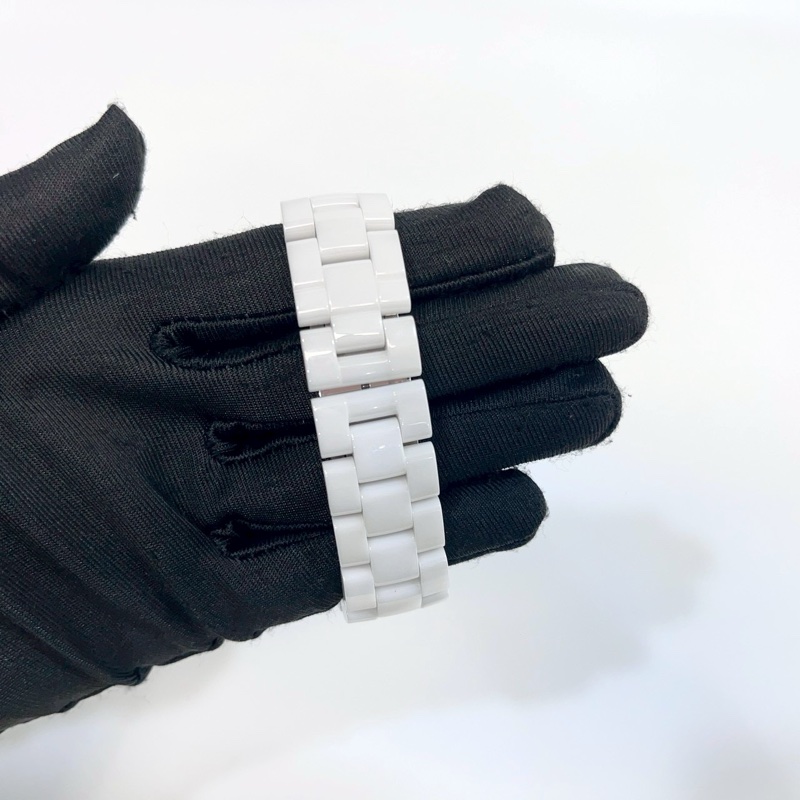 CHANEL白色陶瓷雙鑽圈 38mm機械腕錶J12 H0969-3