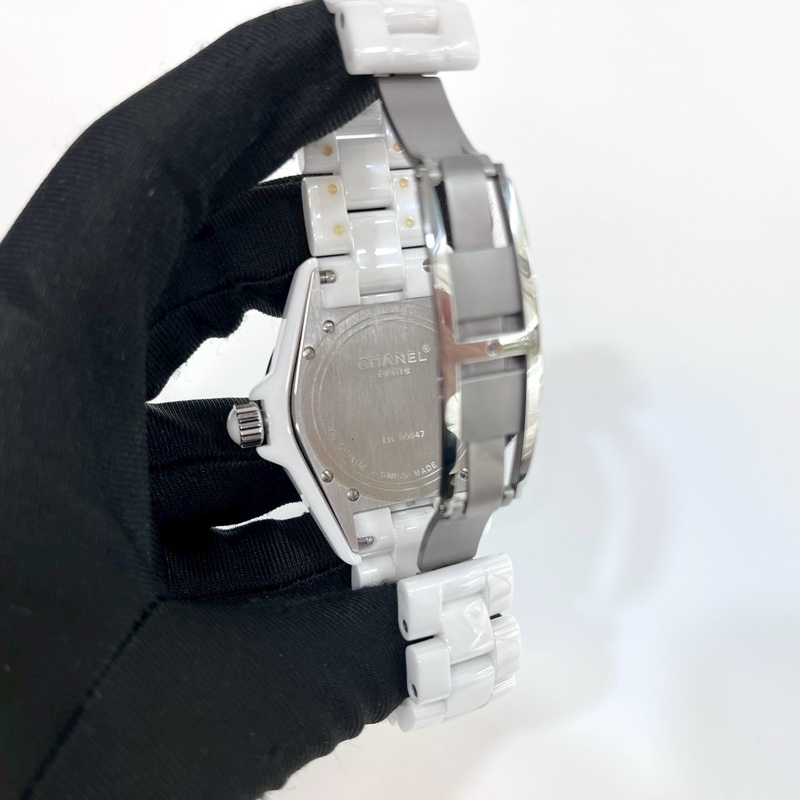CHANEL白色陶瓷雙鑽圈 38mm機械腕錶J12 H0969-4