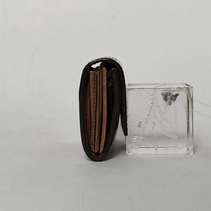 GUCCI 咖啡色漆皮GG零錢包卡包肩背包-1