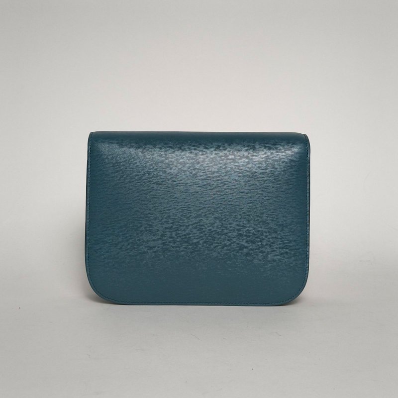 CELINE ClassicBox中號藍色牛皮金扣肩背包-2