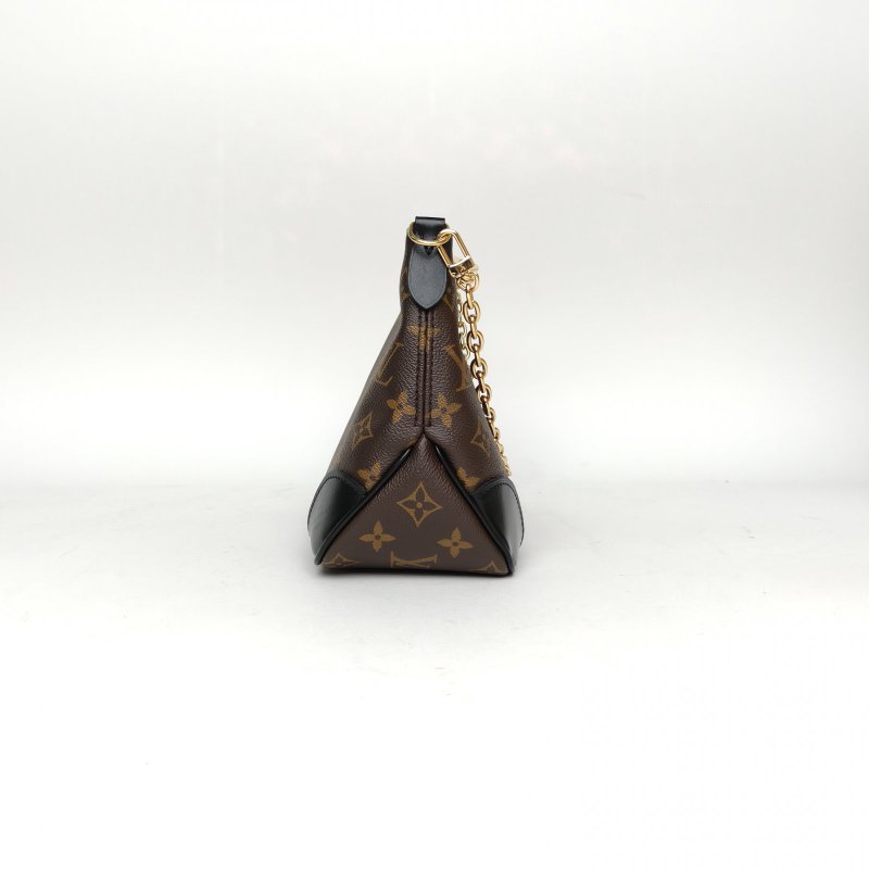 LOUIS VUITTON BOULOGNE牛角包可拆卸肩帶黑色PVC晶片老花肩背包-3