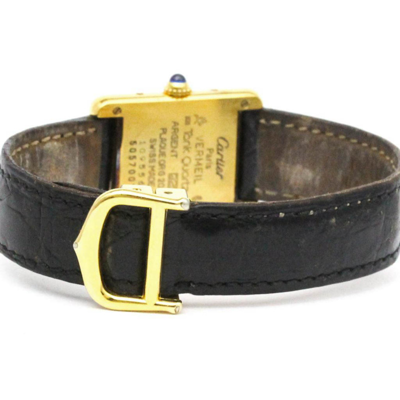 卡地亞 Must Tank 鍍金石英女士腕錶 5057001-4