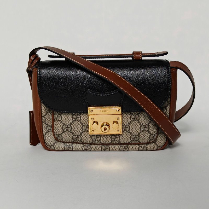 GUCCI 老花PVC金扣新款padlock拼色斜挎包21肩背包-0