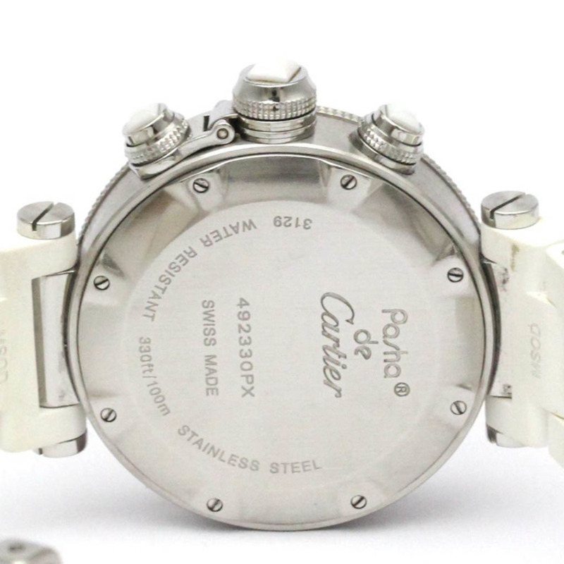 卡地亞 Pasha Seatimer 精鋼石英中型腕錶 W3140005 拋光-5